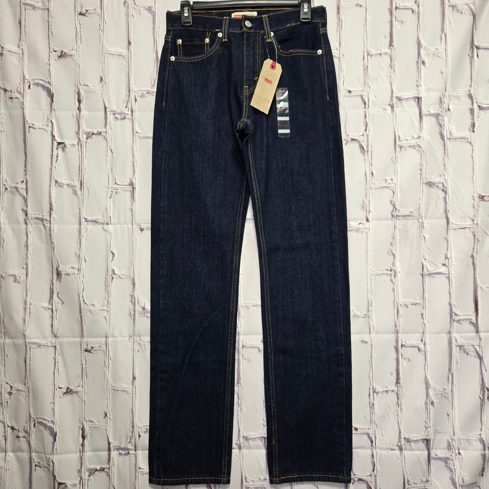 Levis 513 Slim Straight Jeans Dark Indigo Denim Women 28x32 New With Tags Casual